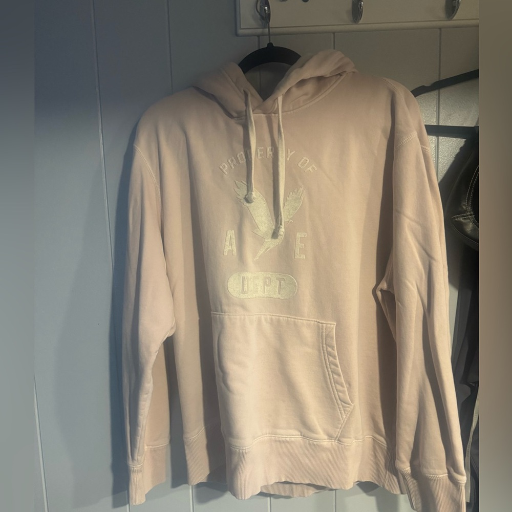 men’s lg light pink american eagle hoodie